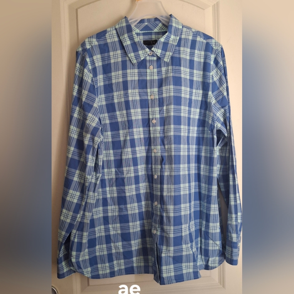 Talbots Classic Cotton Shirt Plaid Long Sleeve Cotton Casual Travel Criise